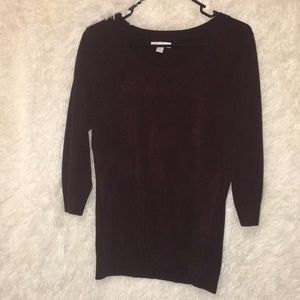 💜New York & Co 3/4 sleeve, Plum Sweater- size L